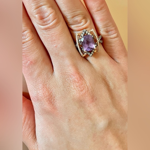 LeVian 14k Amethyst and Diamond ring - Picture 11 of 11